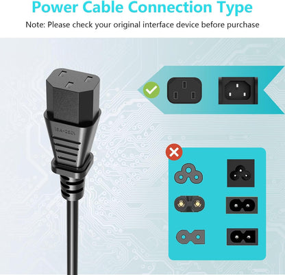 10FT 18 AWG Power Cable NEMA 5-15P to IEC320C13 Compatible with Computer