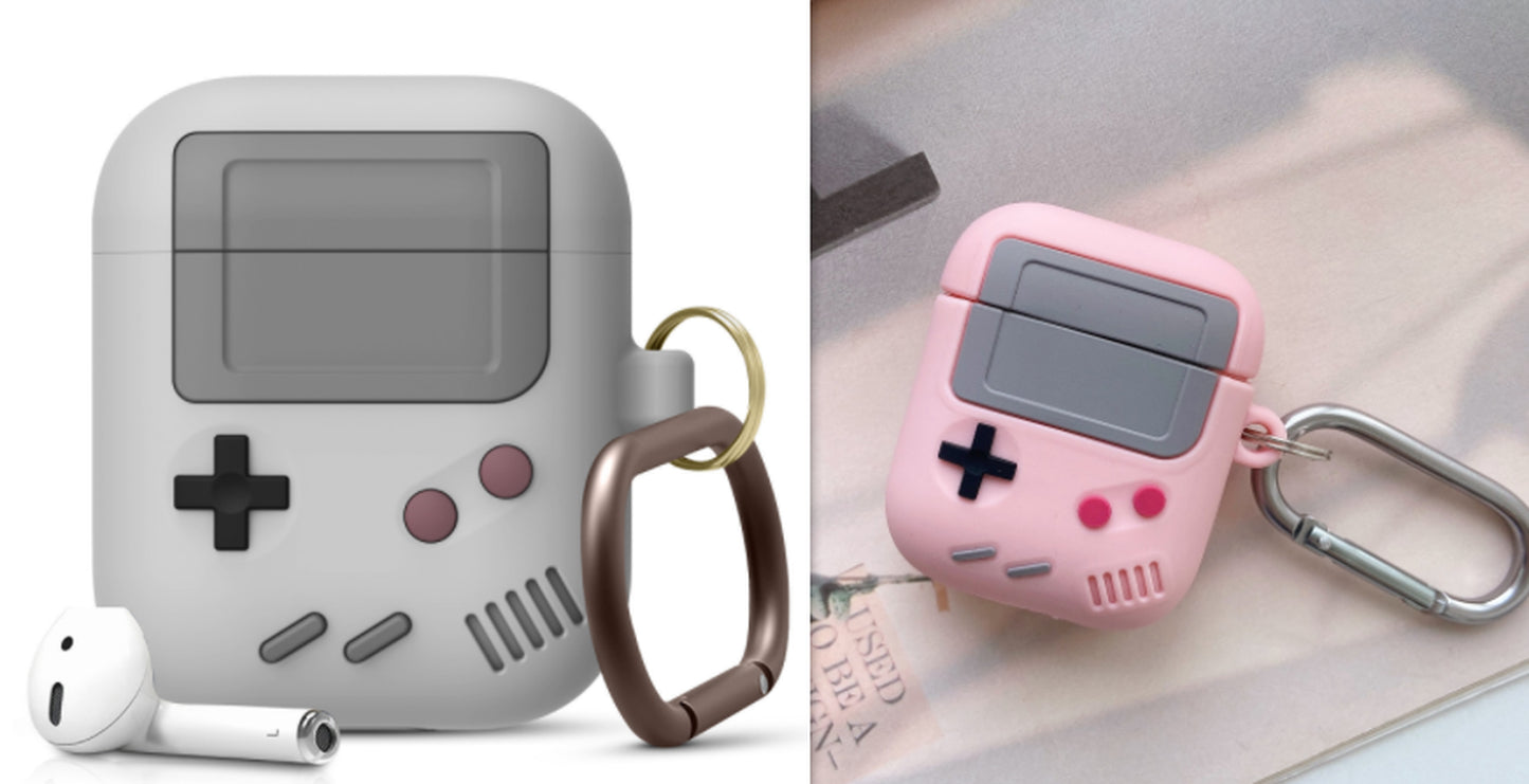 Compatible with Apple, Silicone Cover Case for Airpods Case Cover Compatible with for Airpods Pro Case Classic Game Player Design Case with Keychain