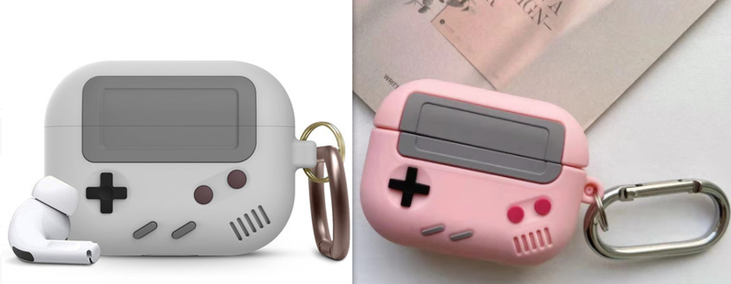 Compatible with Apple, Silicone Cover Case for Airpods Case Cover Compatible with for Airpods Pro Case Classic Game Player Design Case with Keychain