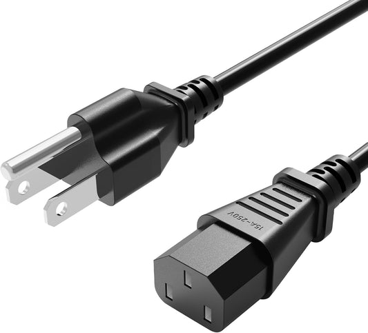 10FT 18 AWG Power Cable NEMA 5-15P to IEC320C13 Compatible with Computer