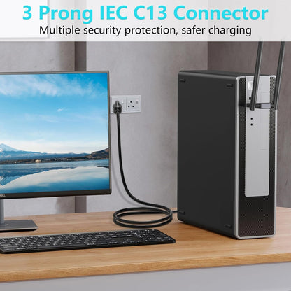 10FT 18 AWG Power Cable NEMA 5-15P to IEC320C13 Compatible with Computer