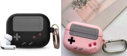 Compatible with Apple, Silicone Cover Case for Airpods Case Cover Compatible with for Airpods Pro Case Classic Game Player Design Case with Keychain